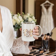 Bride to Be Mug White Bone China with Gold Foil Wording 350ml