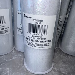 5🆕 Darice 2913-50, Glitter Tulle Netting, Craft White, 6″ x 10 yds (Lot Of 5🆕)