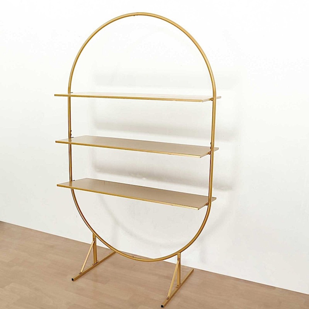 GOLD 6.5 feet 3 Tier Metal Cupcake Dessert DISPLAY STAND Centerpiece Events