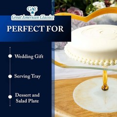 Elegant 13-Inch Gold-Trimmed Scalloped Cake Stand – Dishwasher Safe Delight