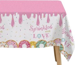 Donut Baby Sprinkle Decorations Girl Tablecloth – Sprinkled with Multi Color