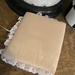 Vintage peach and lace 4 x 6 photo album with bow 1990s