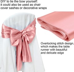 4x Rose Gold Satin 12″x 108» Table Runner Bright Silk Smooth Wedding Banquet