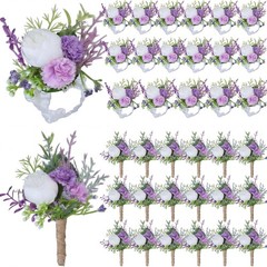 36 Pcs Wedding Corsage and Boutonniere Set Artificial Rose Wedding Corsage Wr…