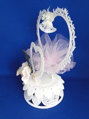 New Vintage Wilton «Wedding Rose» wedding Cake Top with Pink , 103-2263