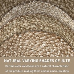 Chardin home Hand Woven Natural Jute Braided Area Rug – 6×9 Feet Rectangle