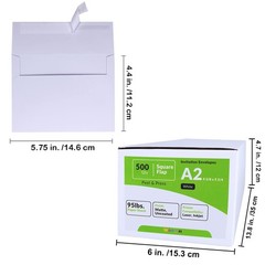 500 Pcs Bulk A2 Invitation Envelopes in White Peel & 500 White,