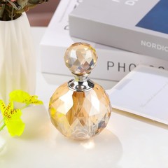 JOASURA 14ML Crystal-Glass Empty Perfume Bottle,Circle 0.5 Ounces, Champagne