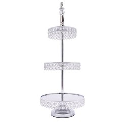 Dessert Plate Display Rack 5Pcs Cupcake Holder Tray Crystal Beads Cake Stand New