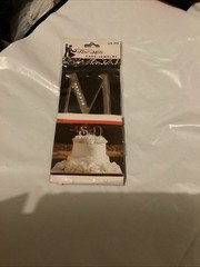 Studio His & Hers Cake Jewelry Silver w/ Rhinestones Wedding Toppers (M) New