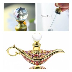 CECKQUE Pretty God’s lamp Vintage Perfume Bottles Empty 0.5 Ounces, Gold/Red