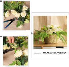 Artificial Flowers Silk Roses Fake Bridal Wedding Bouquet for Home Gar