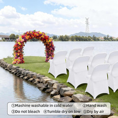 1 Pack White Spandex Stretch Folding Chair Covers for Wedding Party,Universal…