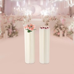 MilkyWhite Cardboard Vase Desktop Floor-standing Cardboard+Acrylic Wedding Decor