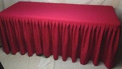 6′ ft. Fitted Polyester Double Pleated Table Skirt Cover w/Top Topper Hot Pink