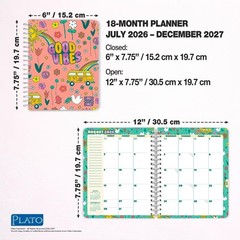 Good Vibes | 2027 6 x 7.75 Inch 18 Months Weekly Desk Planner | Foil Stamped …