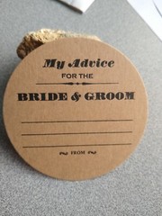 My Advice for the Bride & Groom WEDDING COASTERS, LETTERPRESS X 100 Round