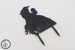 Beauty and the Beast Bride & Groom Silhouette Wedding Cake Topper (Black)