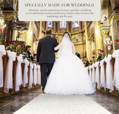 WHITE FLORAL Lace AISLE RUNNER 50′ ft x 3′ ft Wedding Ceremony Party Decorations