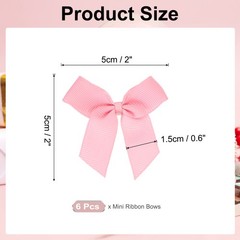 6Pcs Mini Grosgrain Ribbon Bow 2″ Self Adhesive Flower Bows Dark Pink