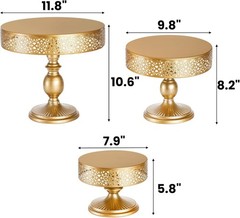 10 Pieces Gold Cake Stand Metal Round Cupcake Tower Decorative Dessert Fruit