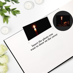 XKDOUS Linen Funeral Guest Book for Memorial Service Hardcover in Black