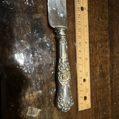 1847 Rogers Bros Silver Plated Cake Knife & Server Set Floral Glossy Handle