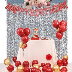 Silver Tinsel Backdrop- 3 Pack 3.3 ft x 6.6 ft Streamer Foil Fringe Curtain