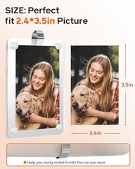 2Pcs Car Picture Holder for Visor Magnetic Picture Frame for 3 Inch 2.4″x3.5″