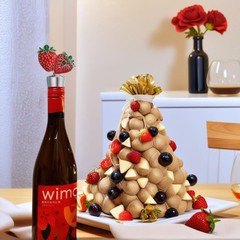 RICHCEE 2 Pack Strawberry Wine Stoppers for Bottles, Zinc Alloy Silver