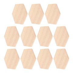 25Pcs Beige Hexagon Wood Discs Smooth Sanded for Crafting and Decoration