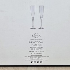Lenox Devotion Flute Glass Pair Silver Plated 10″ Wedding Decorative w/Box READ