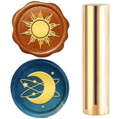 CRASPIRE 2 Sides Pattern Wax Seal Stamp 15mm Mini Moon and Sun Star Magic Soi…