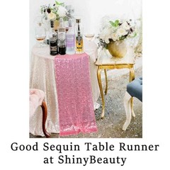12×108-Inch Sequin Table Runner 1 Piece 12×108″ Pink Gold