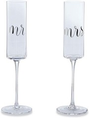 Mrs. Wedding Champagne Glass Set One Size Silver 9 fluid ounces 2 Count Pack of