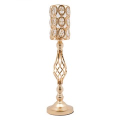 10pc 24″ Tall Gold Iron Crystal Beaded Vases Wedding Party Centerpieces Supplies