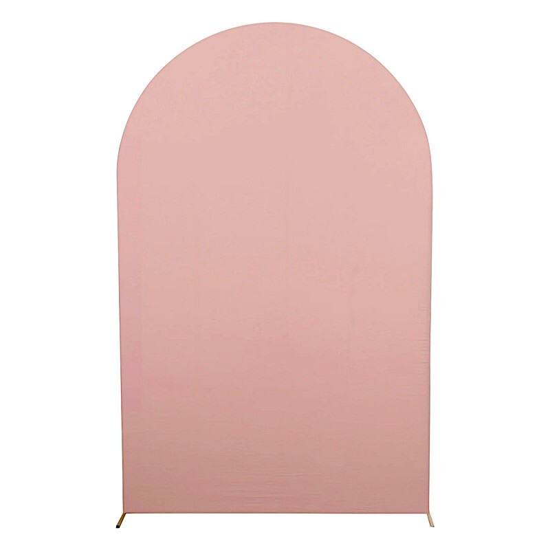 8 ft Matte Fitted Spandex Round Top Wedding Arch Backdrop Stand Cover Events