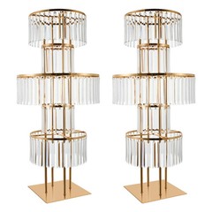 NONECN Five Tier Crystal Flower Stand Wedding Centerpiece