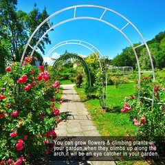 7.8Ft Arch Metal Garden Wedding Arch Garden Arbor Trellis For Climbing Plants