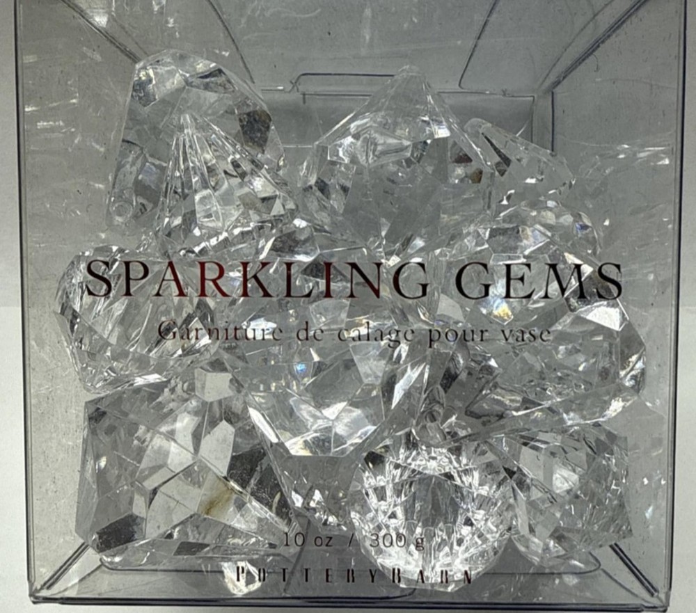 Pottery Barn Sparkling Gems Diamond Ornaments Vase Filler Decor Holiday Wedding