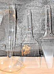 Set of 3 1-Cake Server, 1-Spatula & 1-Drink Ladle Clear Plastic*/