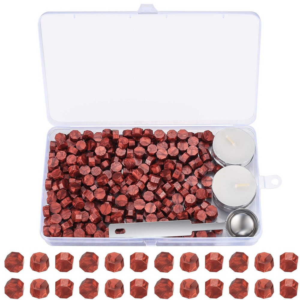 325 Piece Sealing Wax Set, Octagon Wax Seal With 4 Tea Candles, Wax Mel…