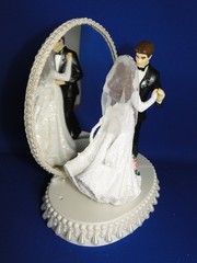 New Elegant Mirrored First Dance Bride & Groom Wedding Caketop #281