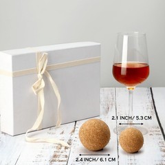 Shappy 2 Pieces Cork Ball Wooden 2.4 Inch, 2 Champagne