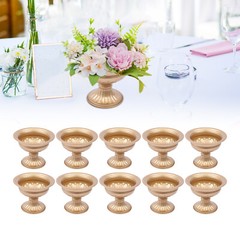 10 Pcs Gold Flower Trumpet Vases Wedding Party Tabletop Centerpieces Stand NEW