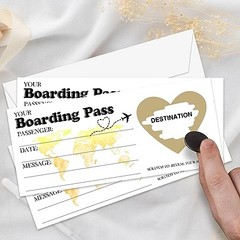 AWSICE Scratch Surprise Boarding Pass, 1 Set Make Your Own DIY Travel Gold-4
