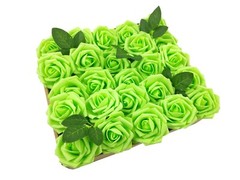US 50pcs Ivory Artificial Flowers Foam Roses Decoration DIY for Wedding
