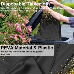 2 Pack Black and Gold Dot Tablecloth 54 x 108 Inch Rectangle Table Covers PEV…
