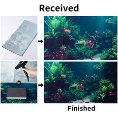 COMSUN 3 Pack Aquarium Background, 24×12 inches Polyester Aquarium Background…