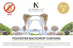 10 feet x 10 feet Polyester Backdrop Drapes 60″W x 120″L (Pack of 2) White